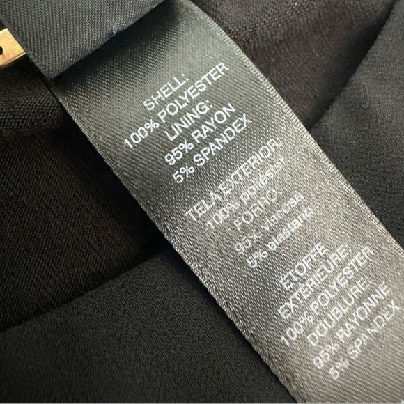 Black Label by Chicos Top Womens Sz 0/S Black Sheer Chiffon Lined Pleated - Picture 3 of 7